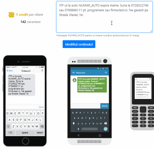 Calculator SMS în timp real