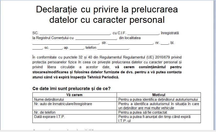 Secțiunea GDPR